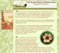 Gary Crane U-Pick Farm website